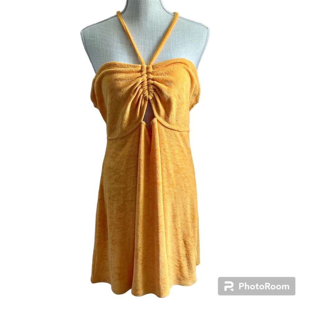 Divided by H&M Orange Terrycloth Halter Swimsuit Coverup Junior’s Size XL